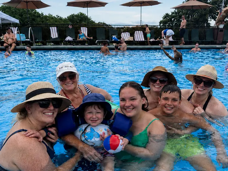 Three generations of a member family together in the Elgin pool